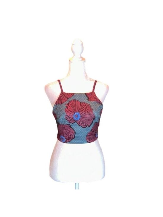 Topshop Tops - TOPSHOP Floral Crop Halter Top Size 4